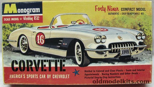 Monogram 1/32 1959/1960 Chevrolet Corvette - 49er Series, P404-49 plastic model kit